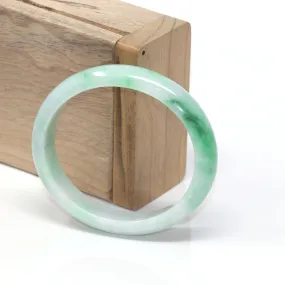 Genuine Burmese Jadeite Jade Oval Bangle Bracelet ( 56.75 mm )#137