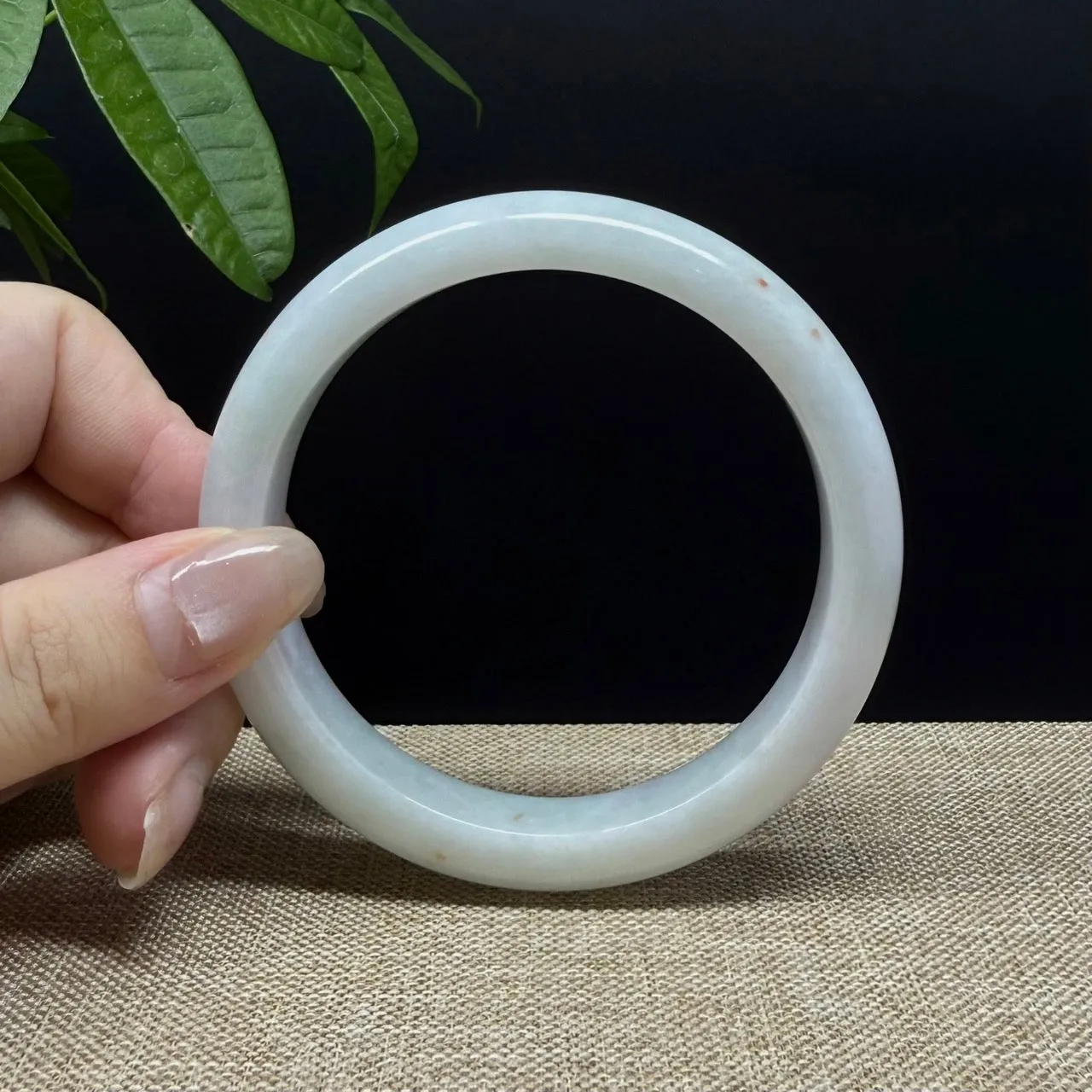 Genuine Burmese Lavender Green Jade Jadeite Bangle Bracelet ( 61.7mm )