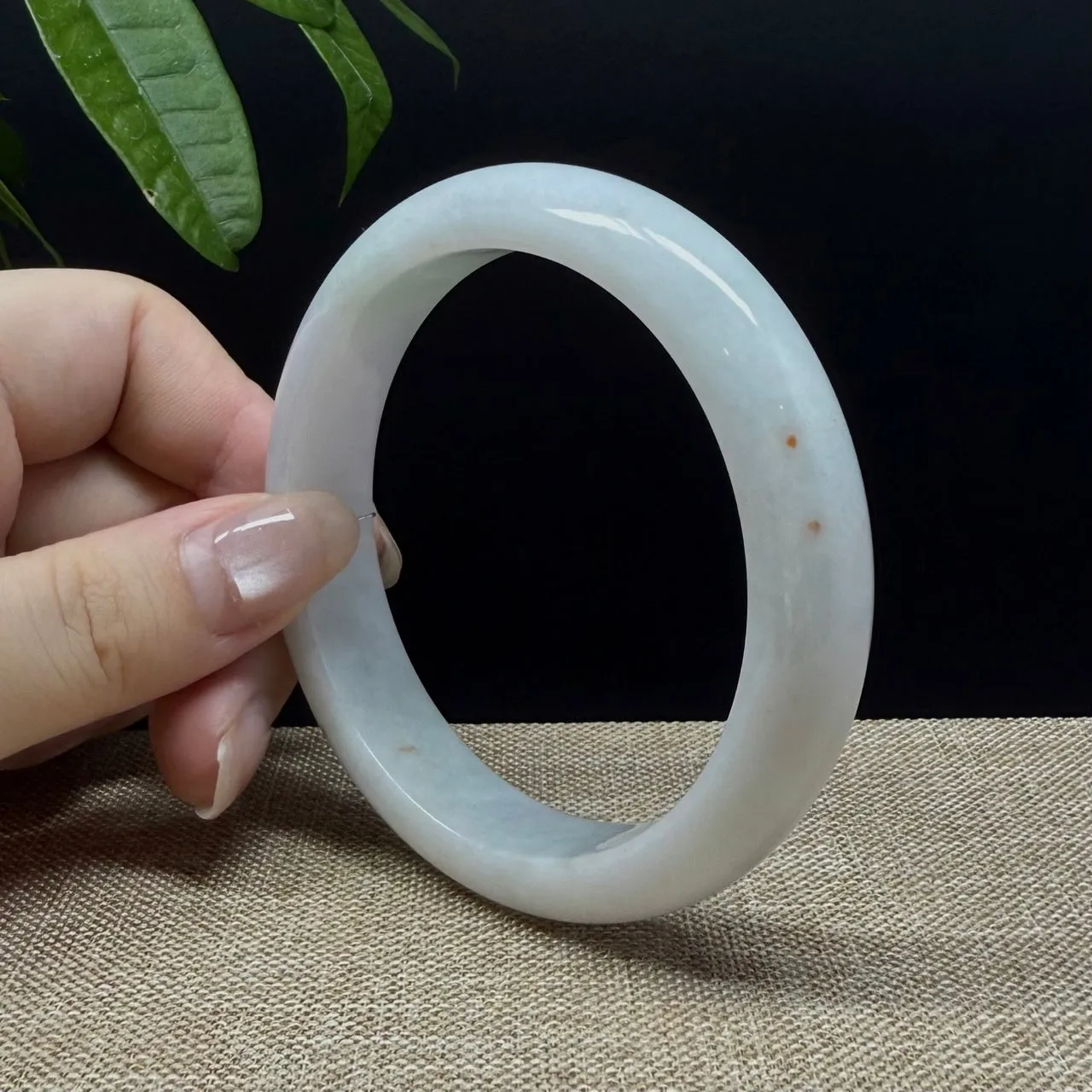 Genuine Burmese Lavender Green Jade Jadeite Bangle Bracelet ( 61.7mm )