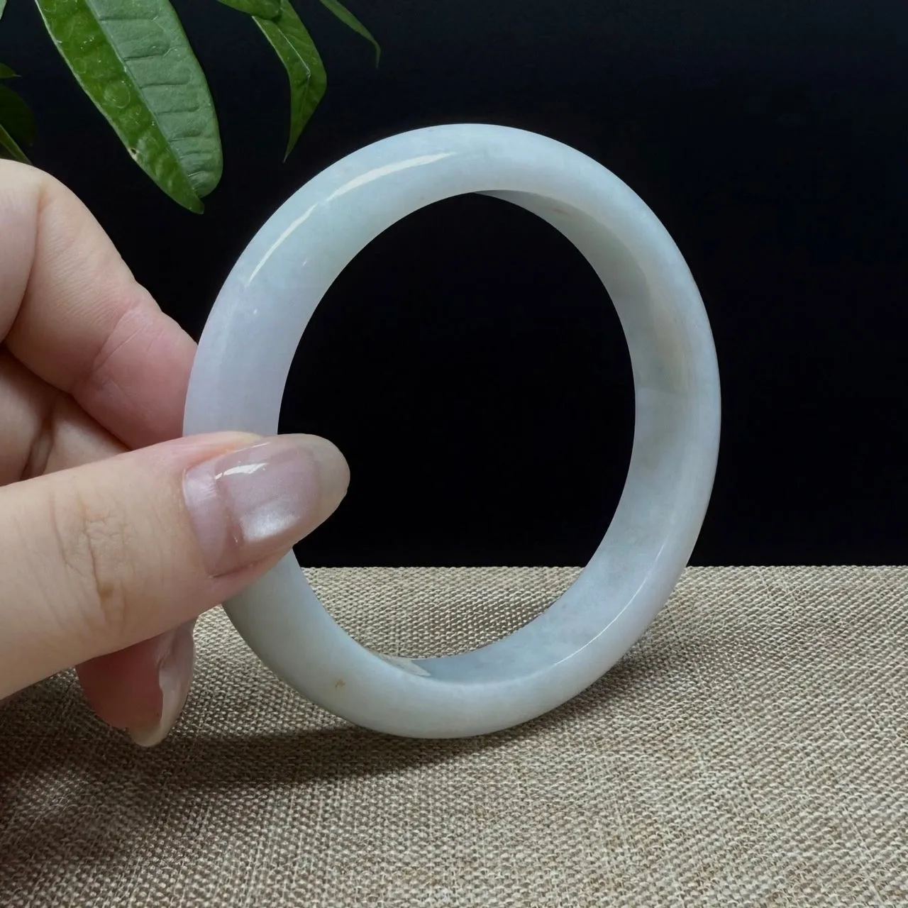 Genuine Burmese Lavender Green Jade Jadeite Bangle Bracelet ( 61.7mm )