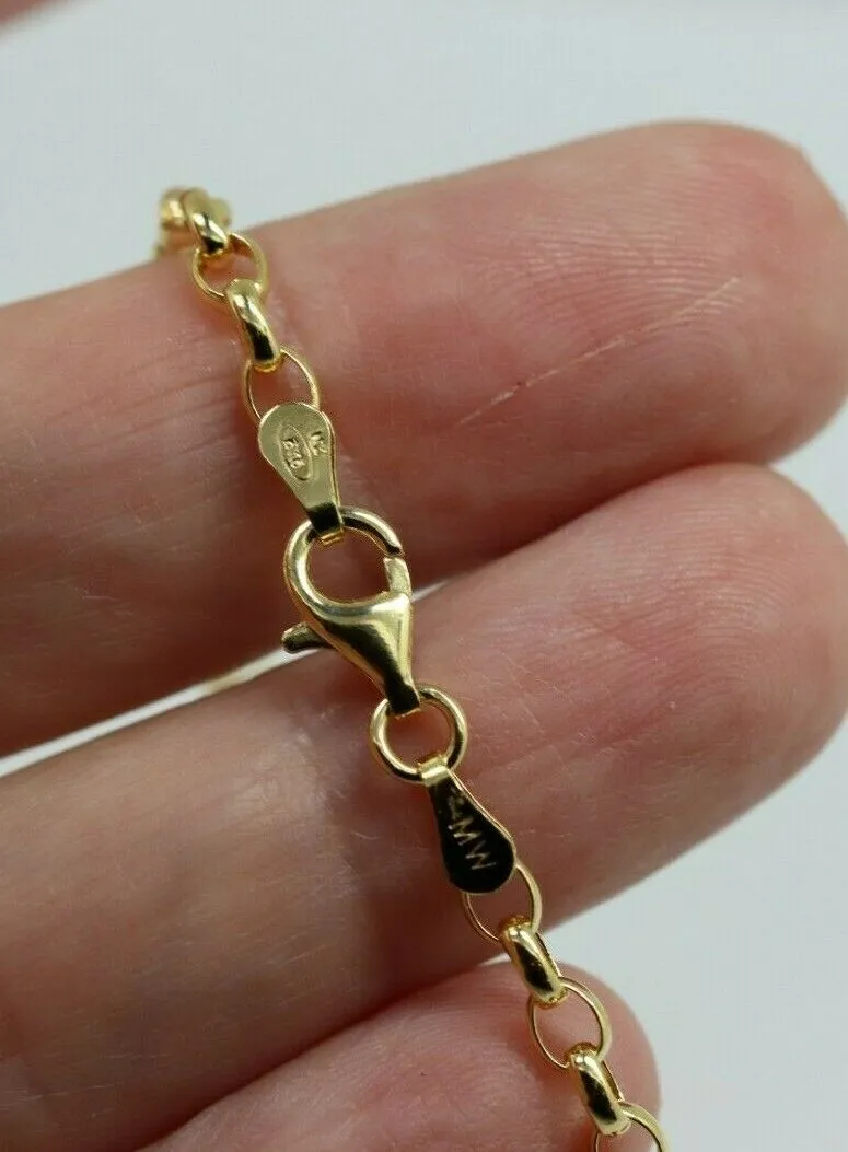 Genuine New 9ct Yellow or Rose Gold Solid 19cm Oval Belcher Bracelet