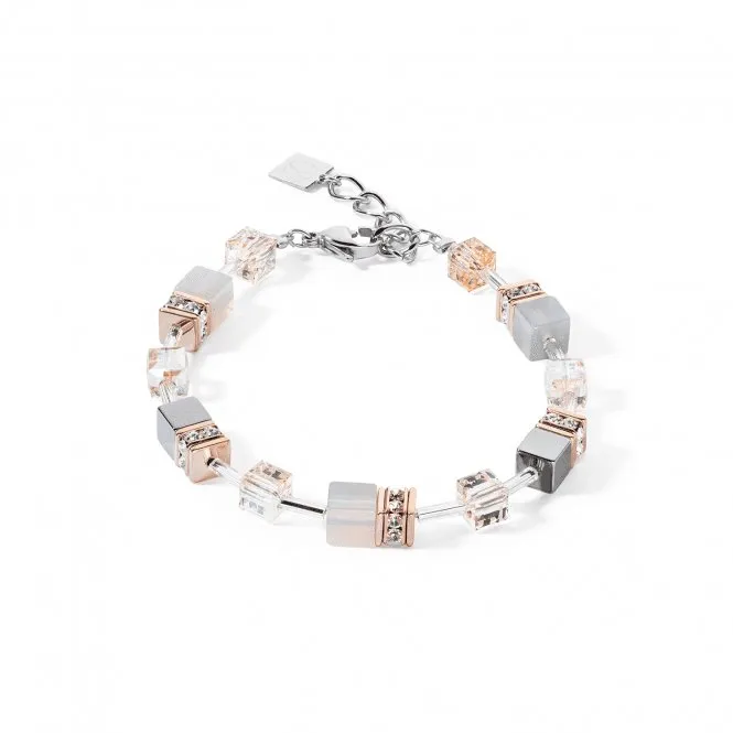 GeoCUBE® Iconic Precious Rose Gold-Peach Bracelet 4017/30-0235