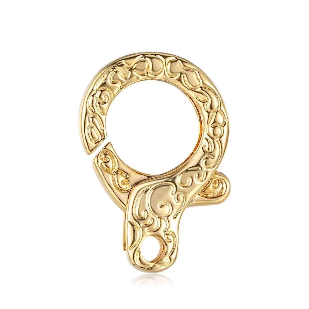 Gold Filled Bonded Patterned Lobster Clasp Fits 8mm/12mm