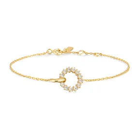 Gold Interlinked Circles Pavé Bracelet