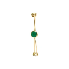 Gold Plated  Stirling Silver Green Onyx Bangle