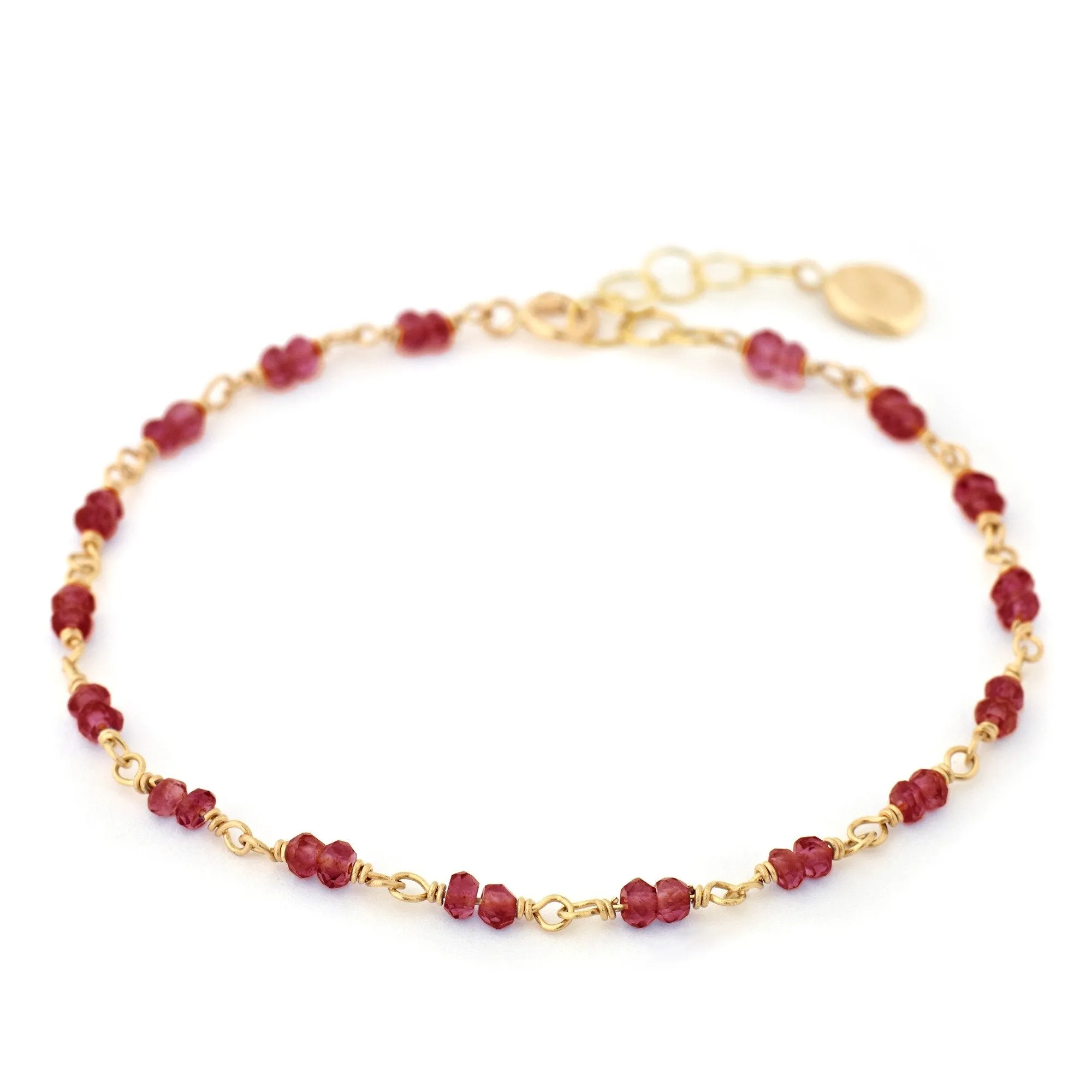 Gold Tied Gemstone Bracelet