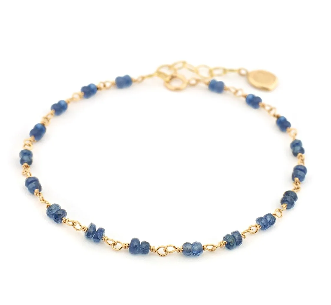 Gold Tied Gemstone Bracelet