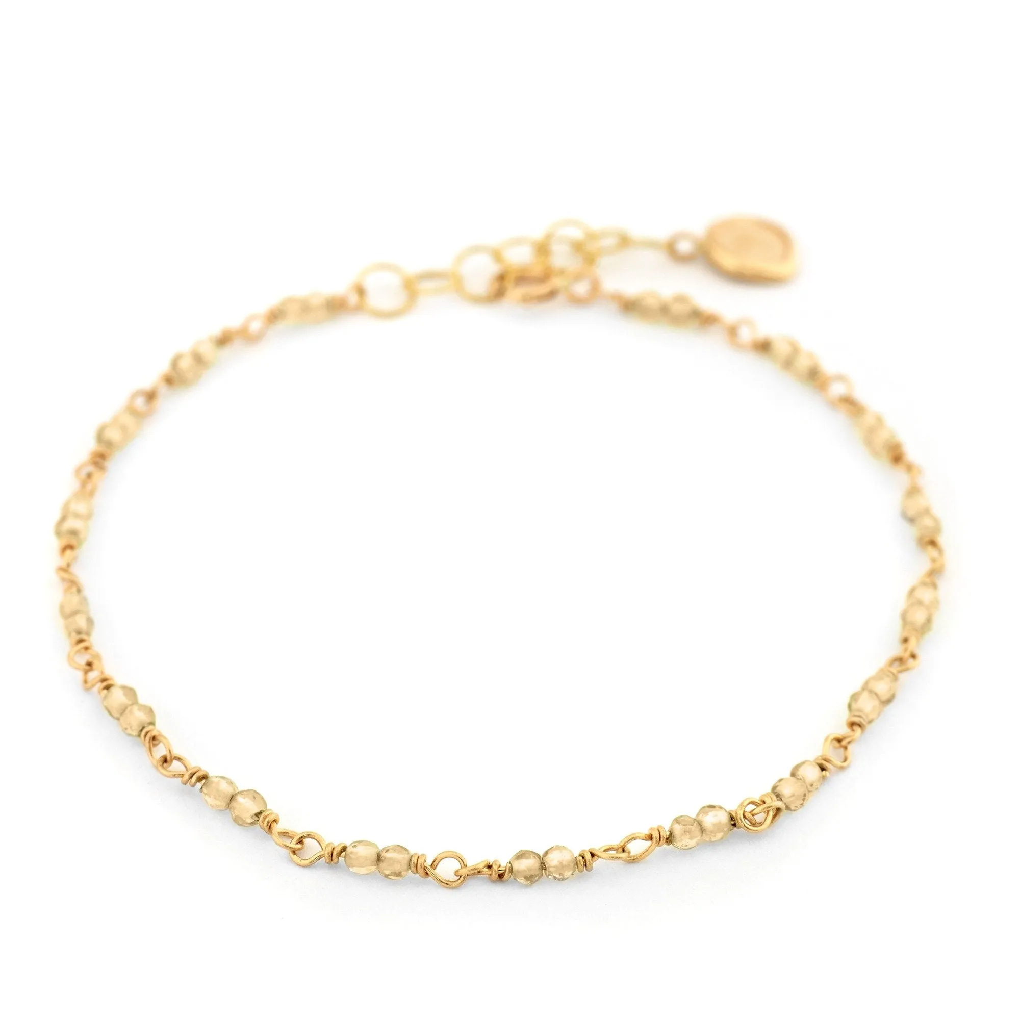 Gold Tied Gemstone Bracelet