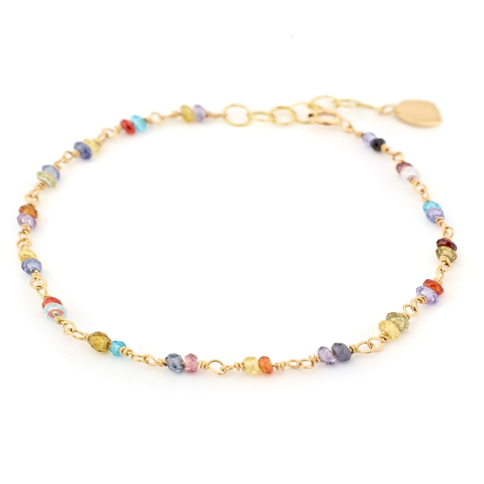 Gold Tied Gemstone Bracelet