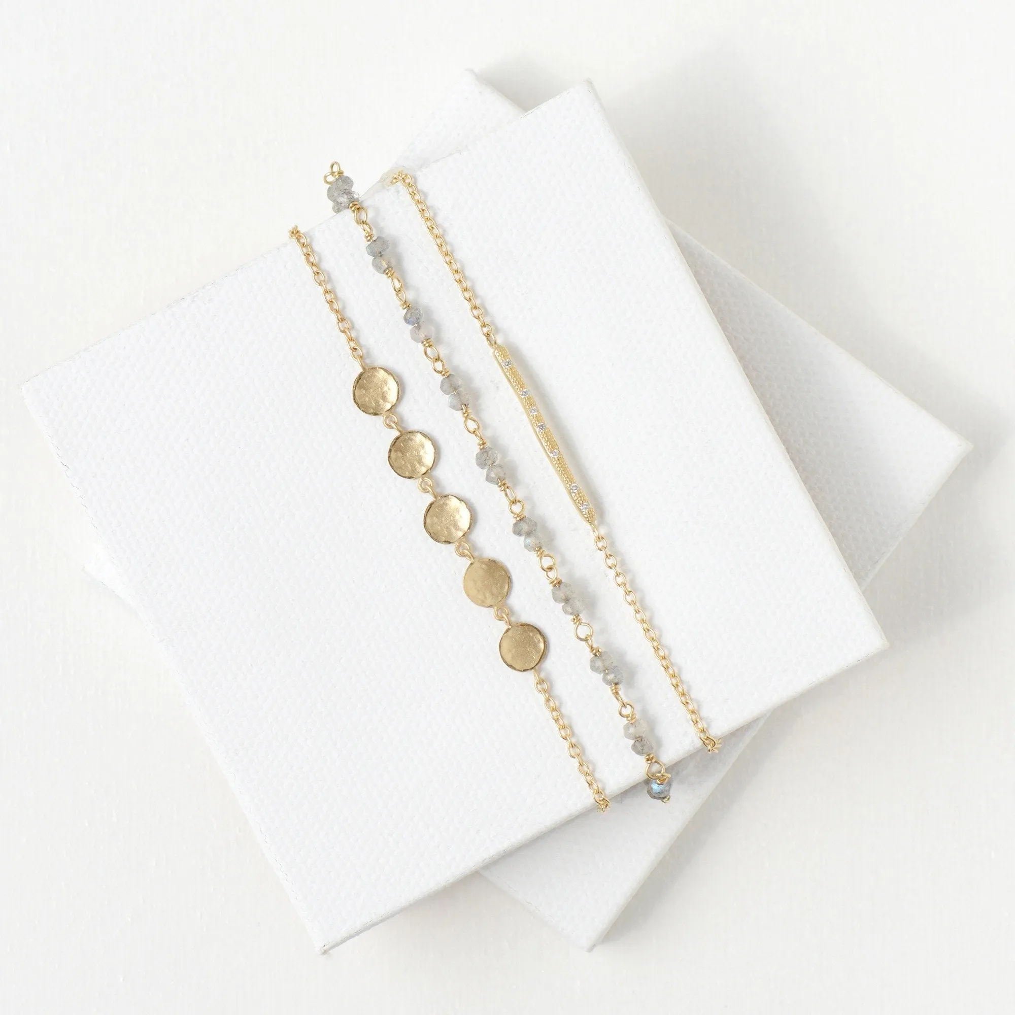 Gold Tied Gemstone Bracelet