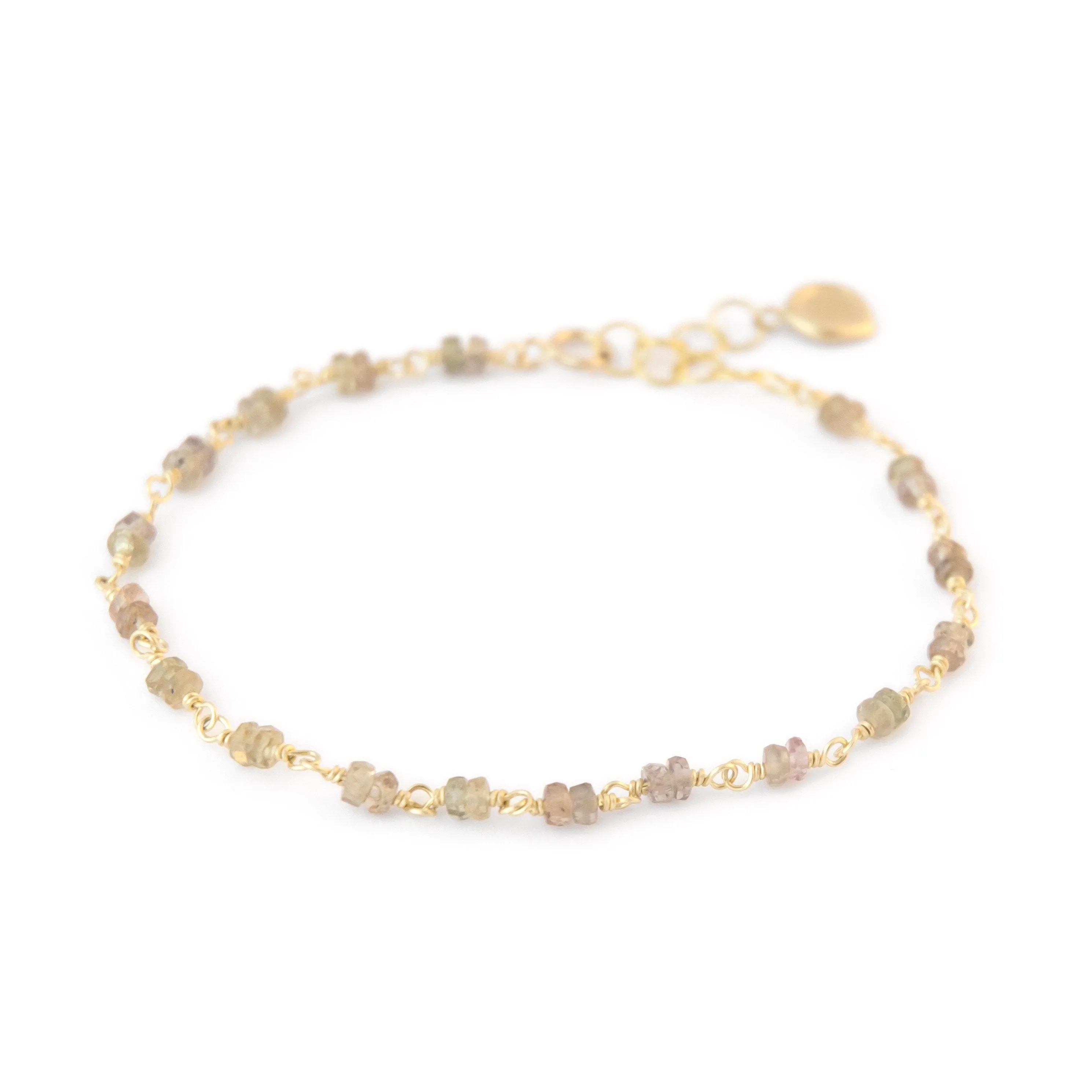 Gold Tied Gemstone Bracelet