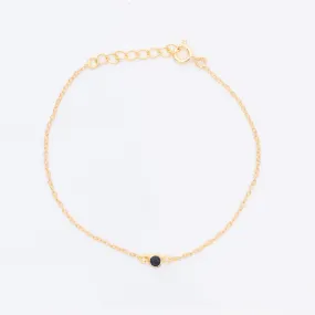 Gold Vermeil Black Onyx Solitaire Bracelet