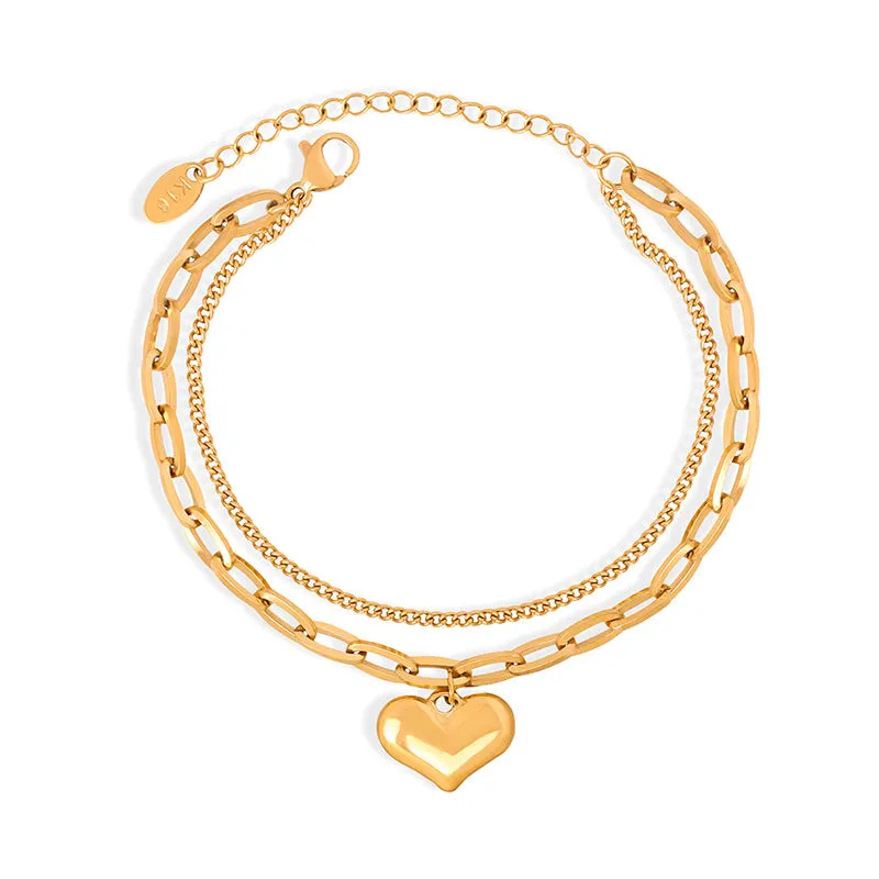 Golden Love Bracelet - Premium Titanium Steel Jewelry for Women