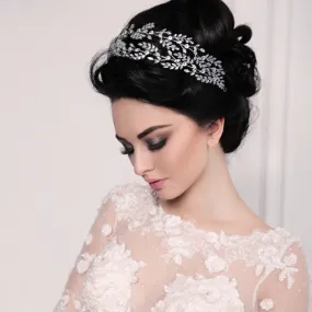 Gorgeous CZ Crystal Couture Double Wedding Headpiece