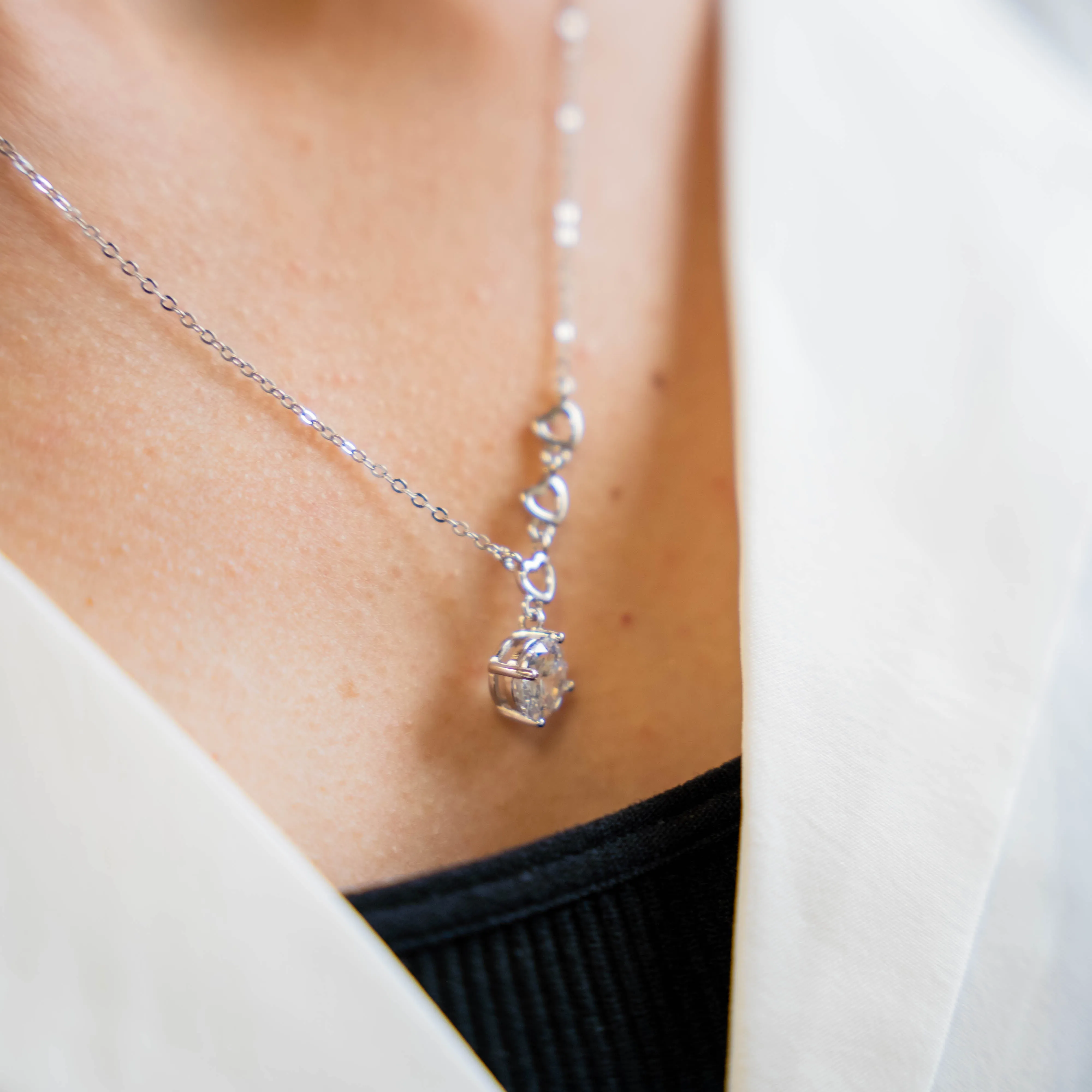 GOSSIP - Sterling Silver Necklace with Zirconia