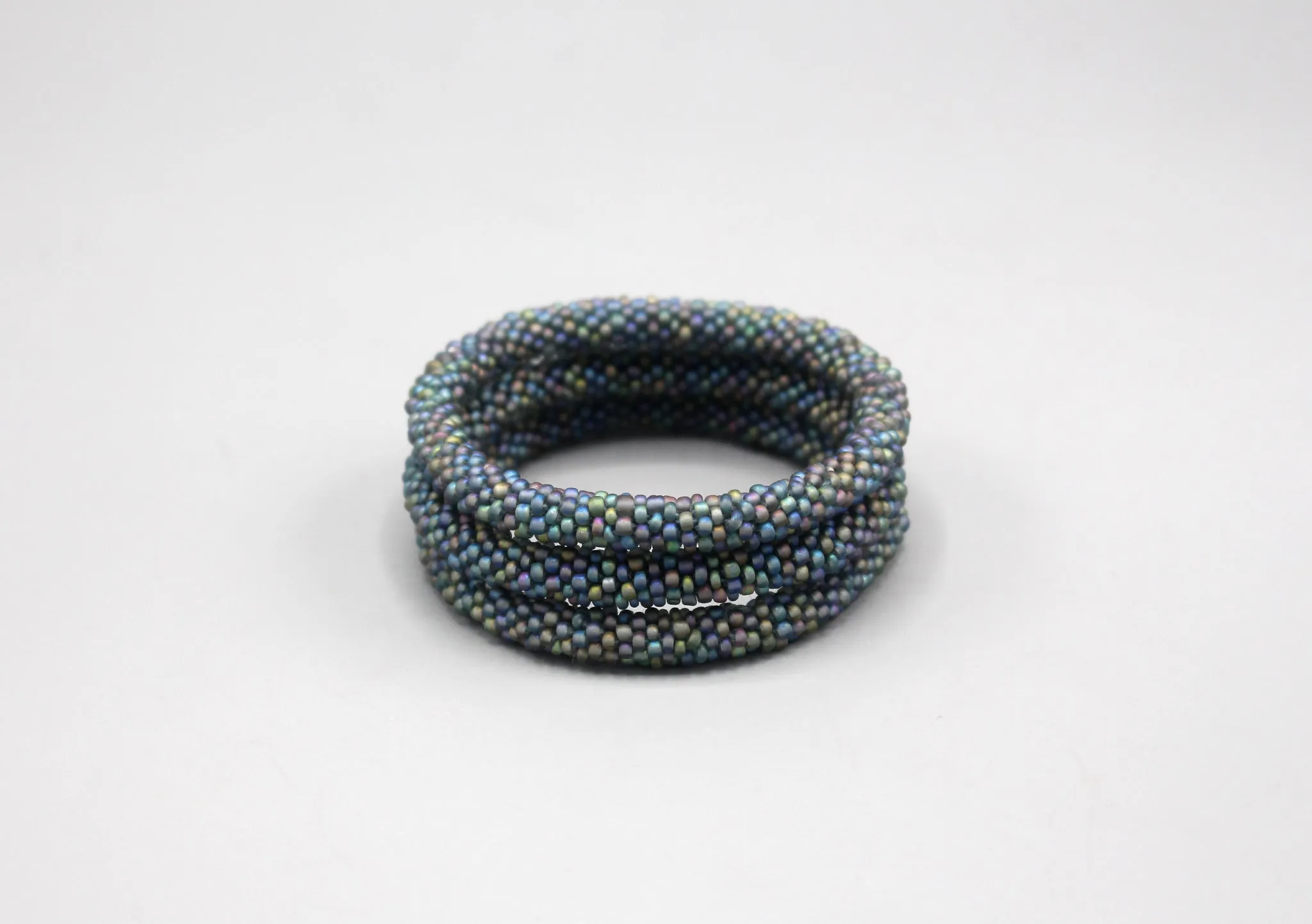 Gray and Blue Multicolor Roll on Bracelet