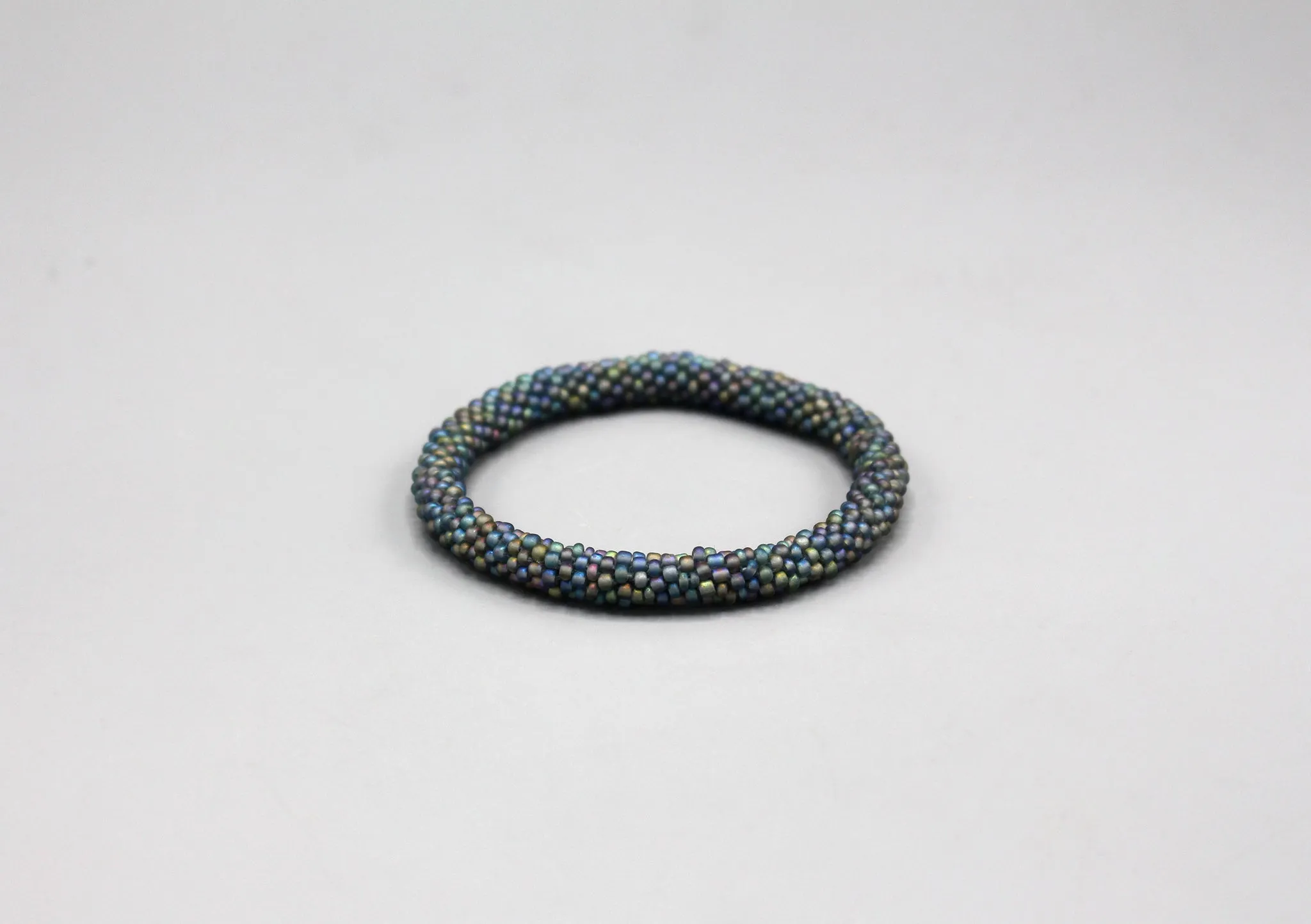 Gray and Blue Multicolor Roll on Bracelet