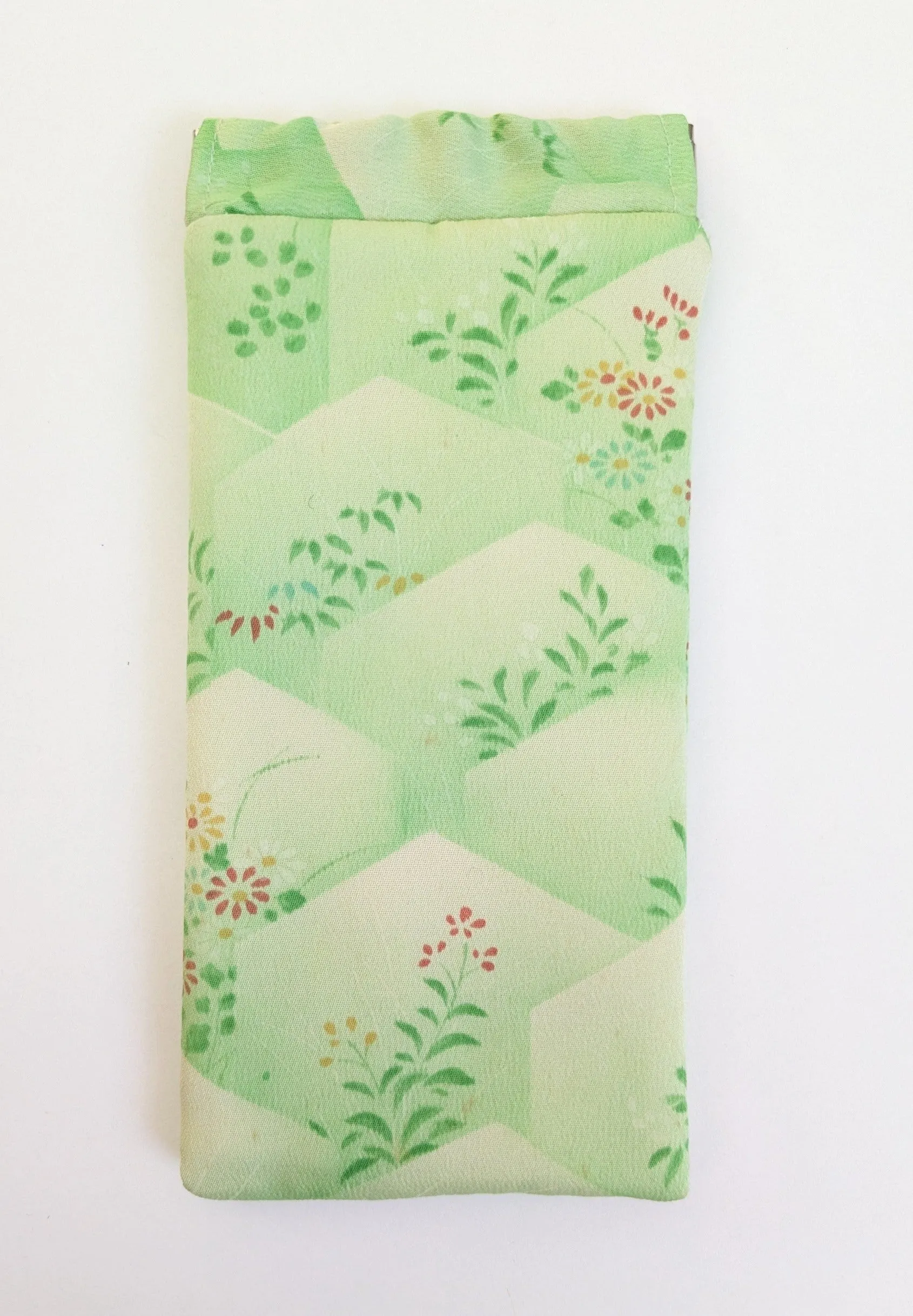 Green floral glasses case