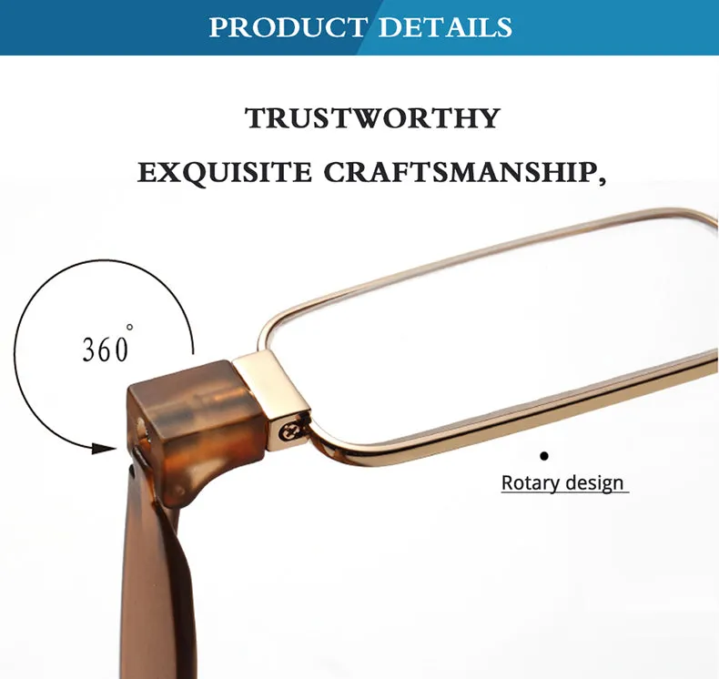 Guanhao Unisex Full Rim Square Tr 90 Alloy Reading Glasses Tr145