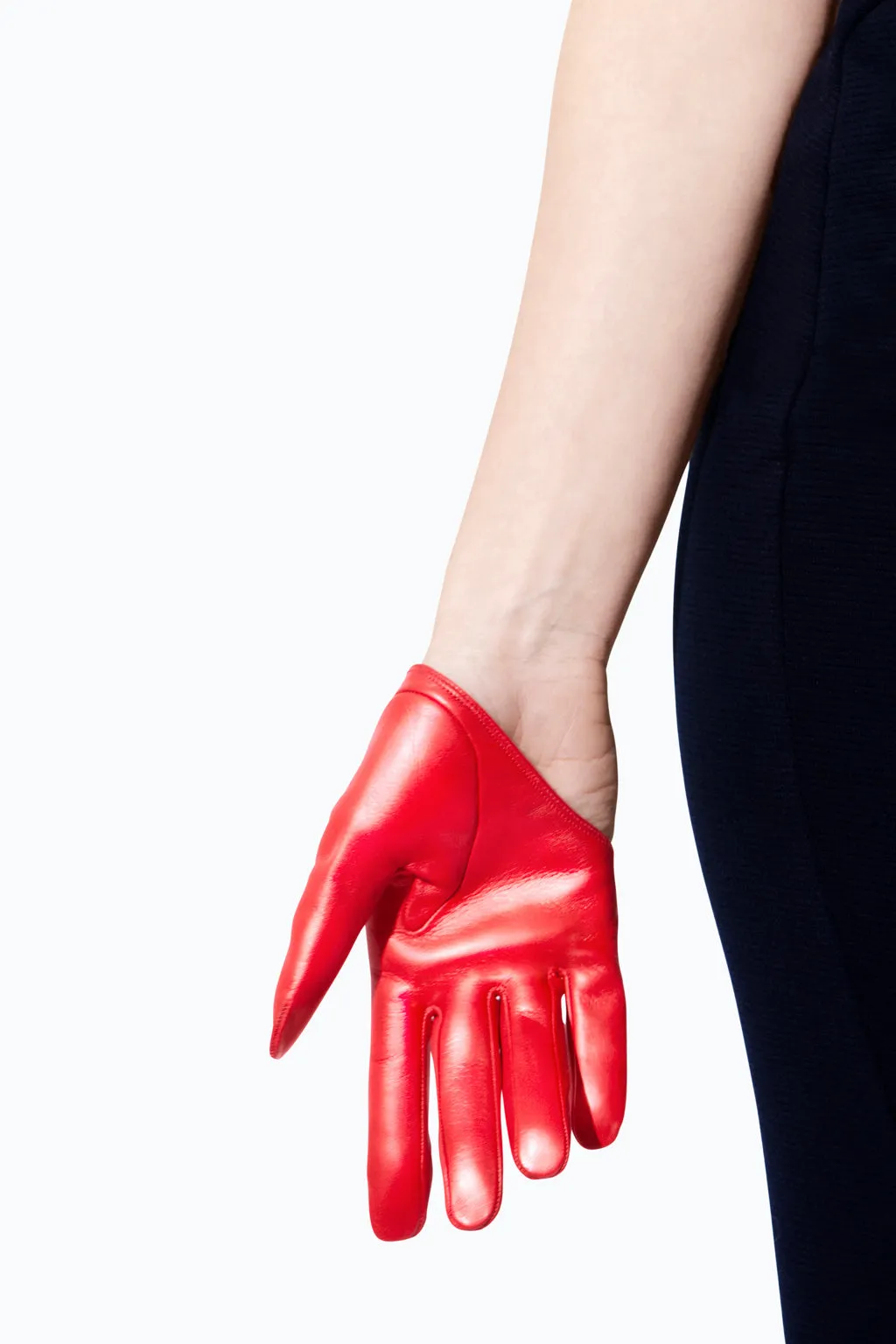 Half scoop leather gloves