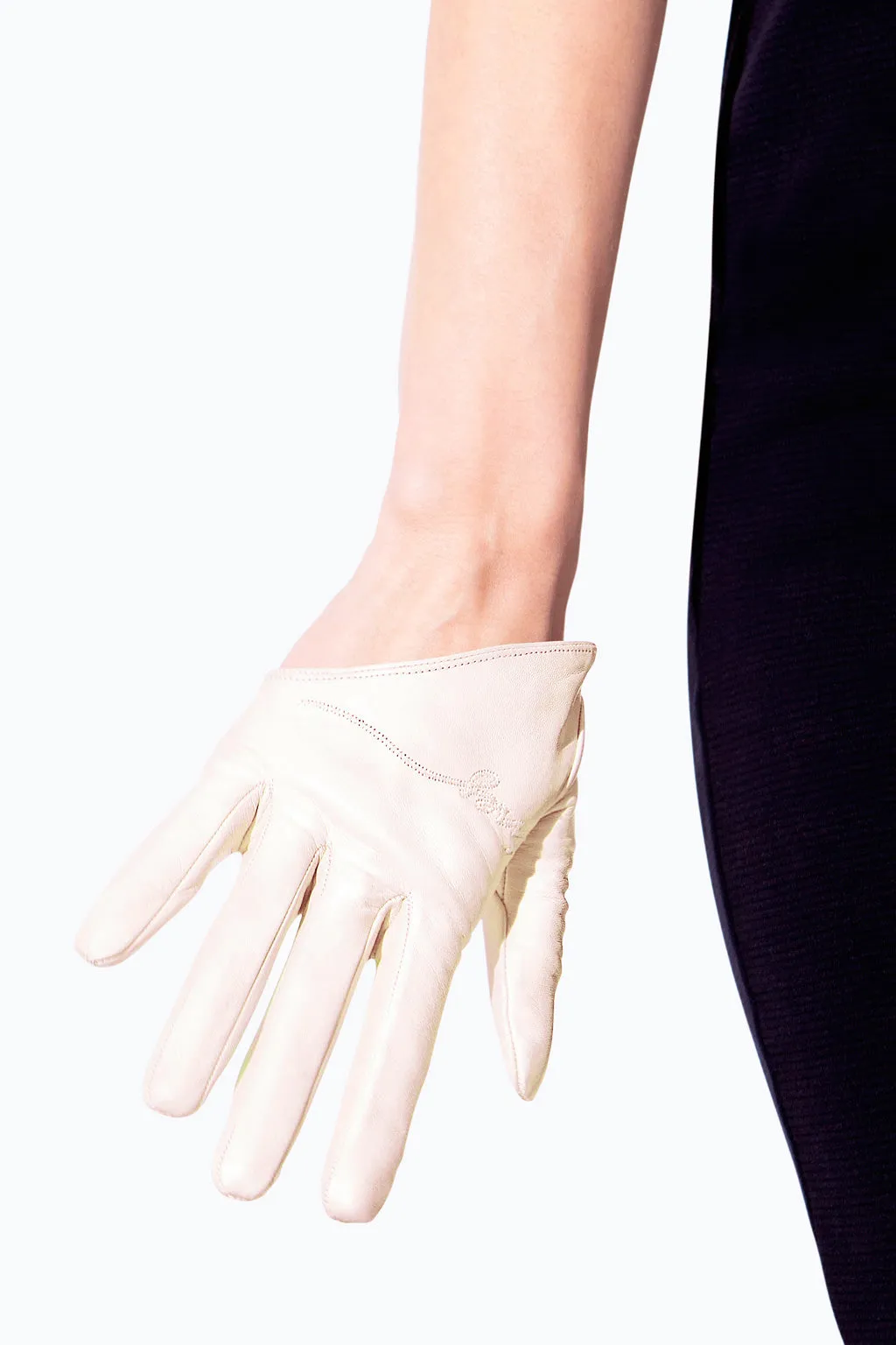 Half scoop leather gloves