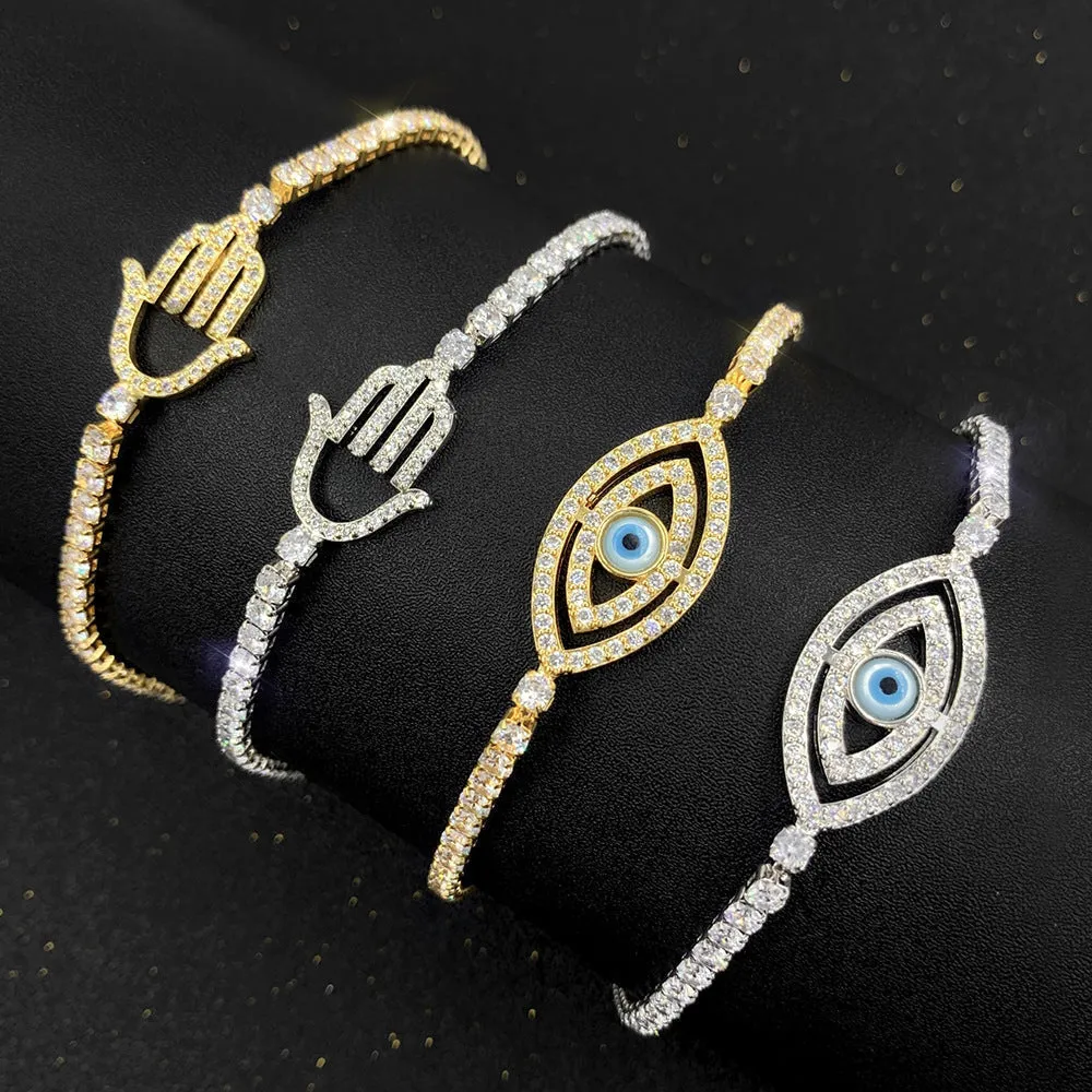 Hamsa and Evil Eye Adjustable Stainless Steel Bracelets | Protection & Spiritual Style