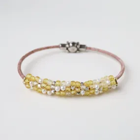 Hand Stitched Shaded Yellow Zircon Bracelet