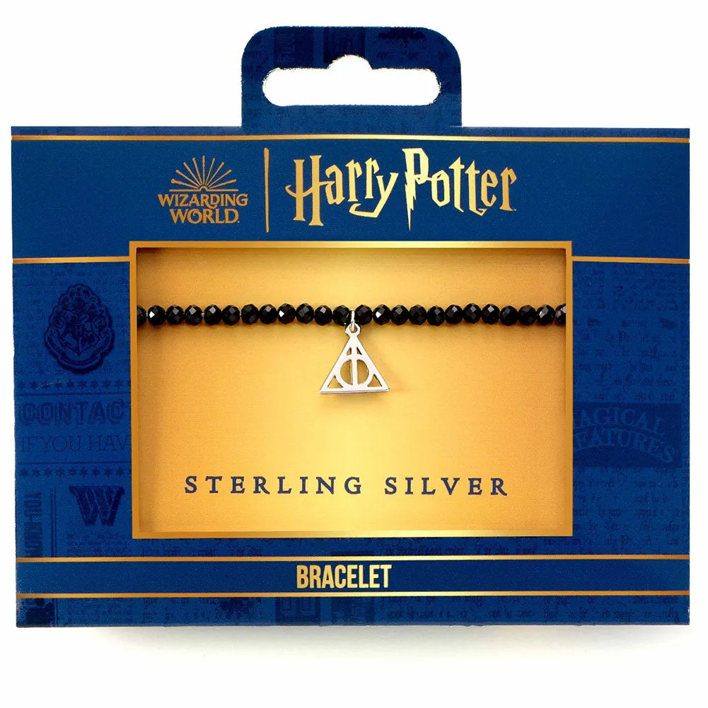 Harry Potter Stone Bracelet With Sterling Silver Charm Deathly Hallows