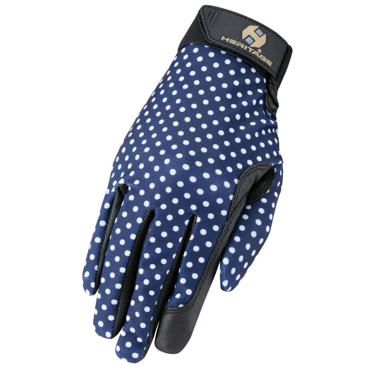 Heritage Performance Gloves Navy Polka Dots