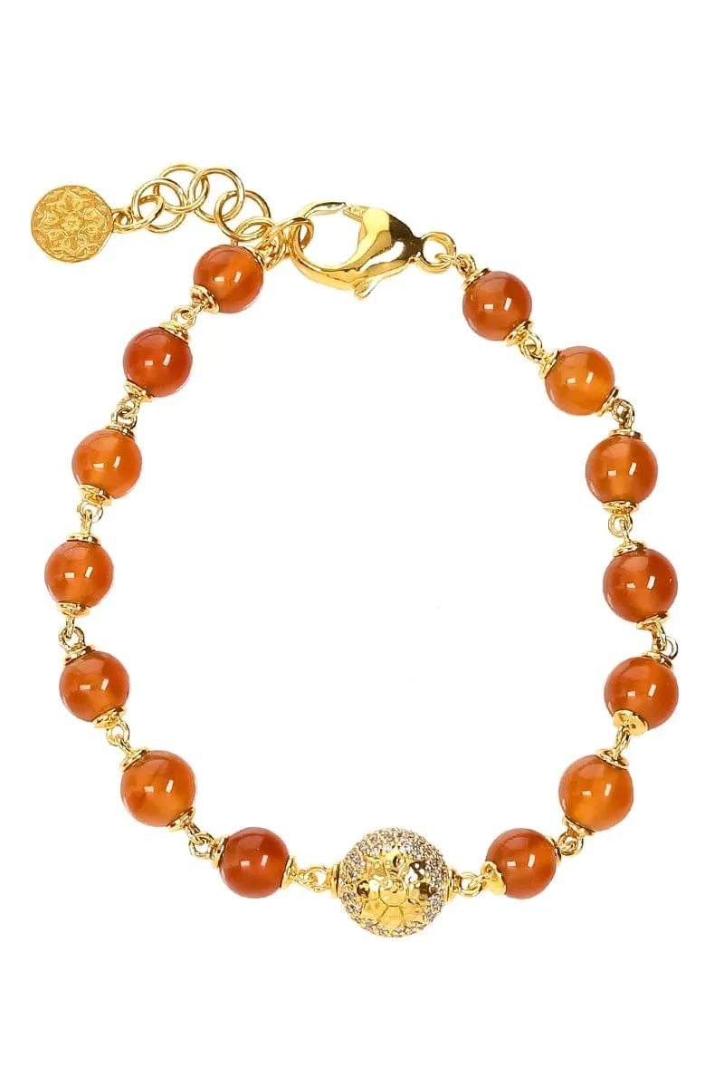 Hessonite Garnet Bead Bracelet