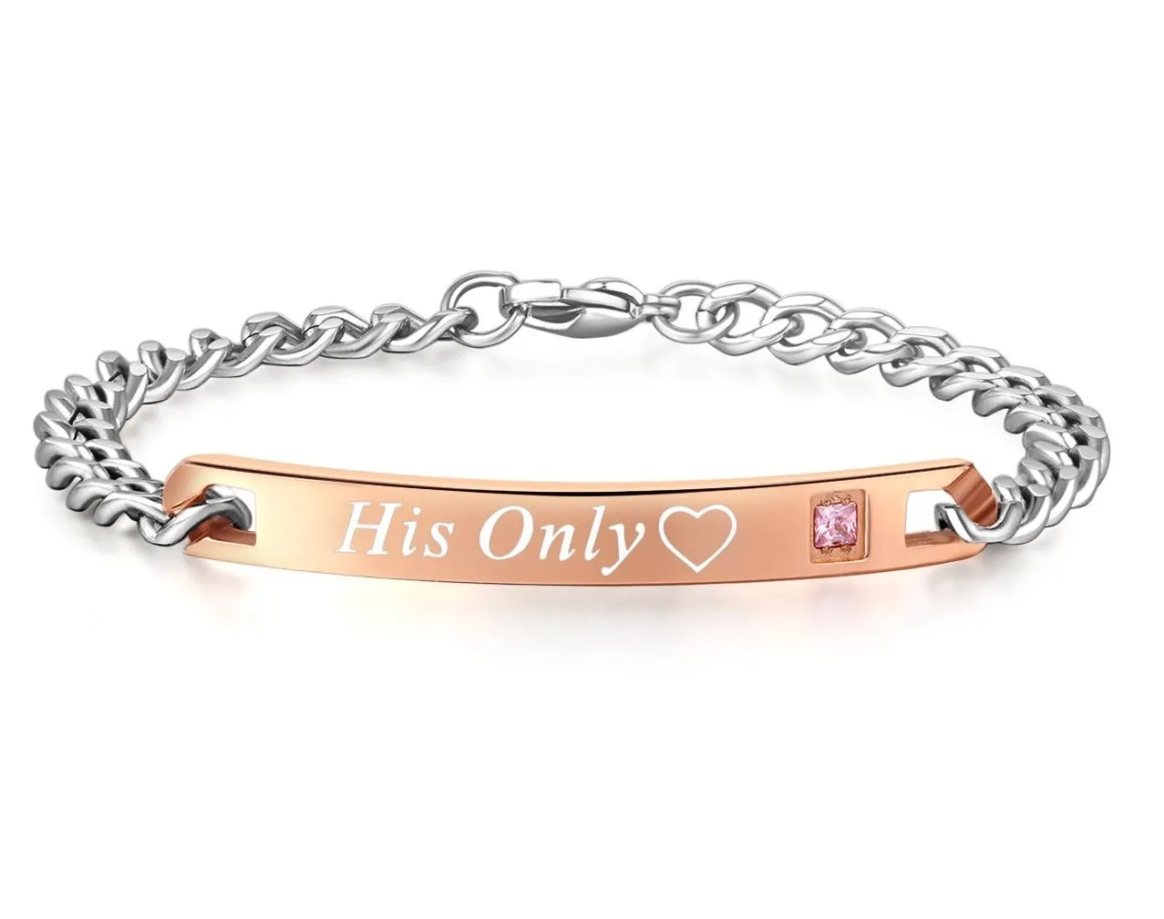 His & Hers Matching Set His Only and Her One Couple Bracelets, Valentine, Anniversary, Wedding, Promise, Engagement Gift