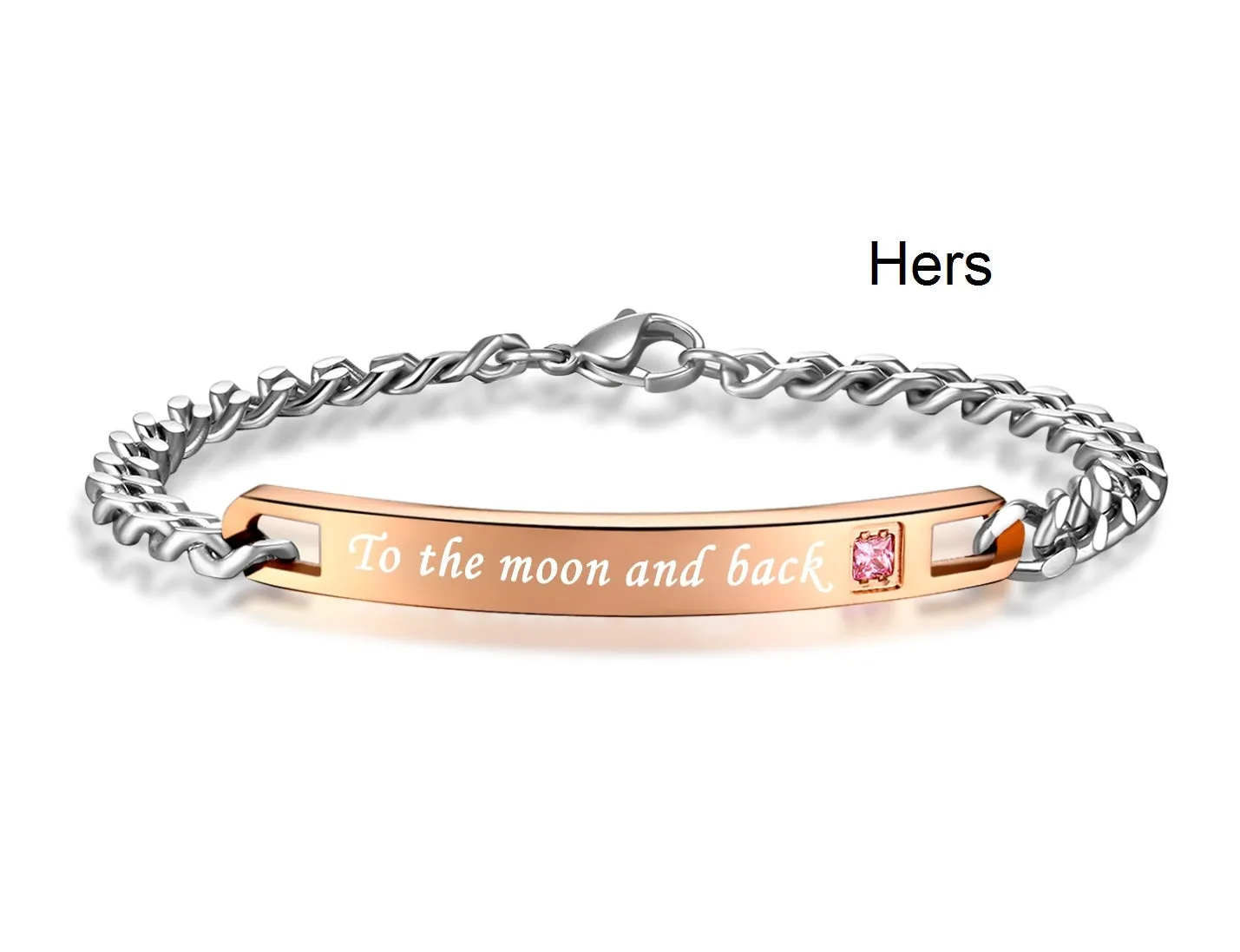 His & Hers Matching Set I Love You to the Moon and Back Couple Bracelets, Valentine, Anniversary, Wedding, Promise, Engagement Gift