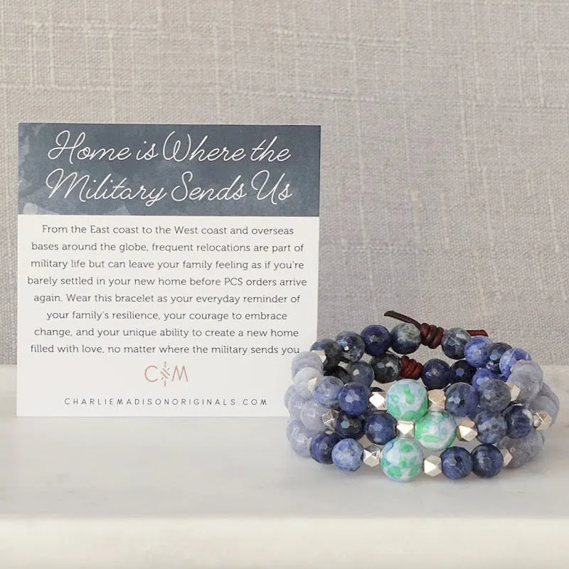 Home is Where the Military Sends Us Bracelet - Blue | A Military Tribute Bracelet