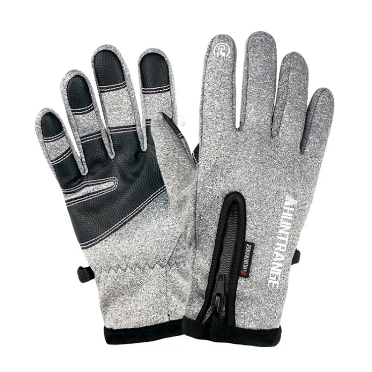 HUNTRANGE A022 Outdoor Waterproof Touch Screen Riding Keep Warm Gloves, Size: XXL(Gray)