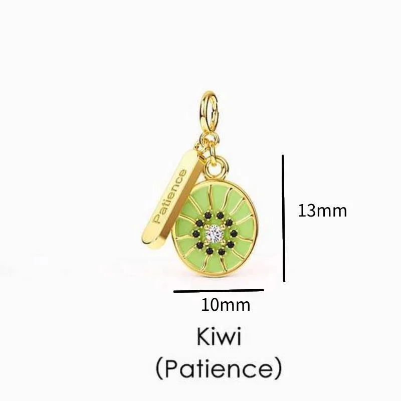 Independent Station  Hot Sale Tropical Fruit Pendant Necklace Bracelet Handmade DIY Zircon Necklace Gift For Ladies Copper-Plated Gold Color Retention