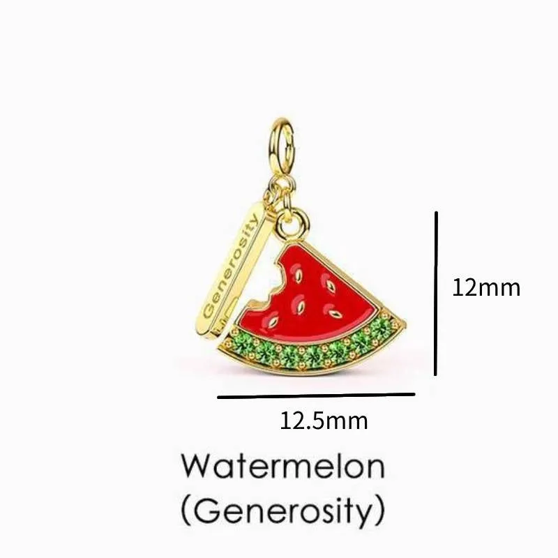 Independent Station  Hot Sale Tropical Fruit Pendant Necklace Bracelet Handmade DIY Zircon Necklace Gift For Ladies Copper-Plated Gold Color Retention