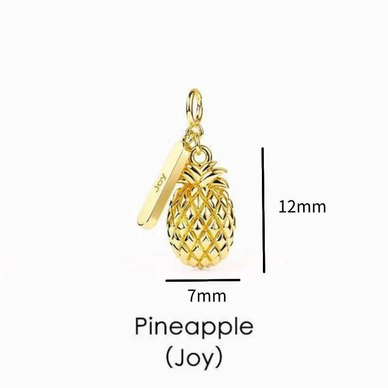 Independent Station  Hot Sale Tropical Fruit Pendant Necklace Bracelet Handmade DIY Zircon Necklace Gift For Ladies Copper-Plated Gold Color Retention