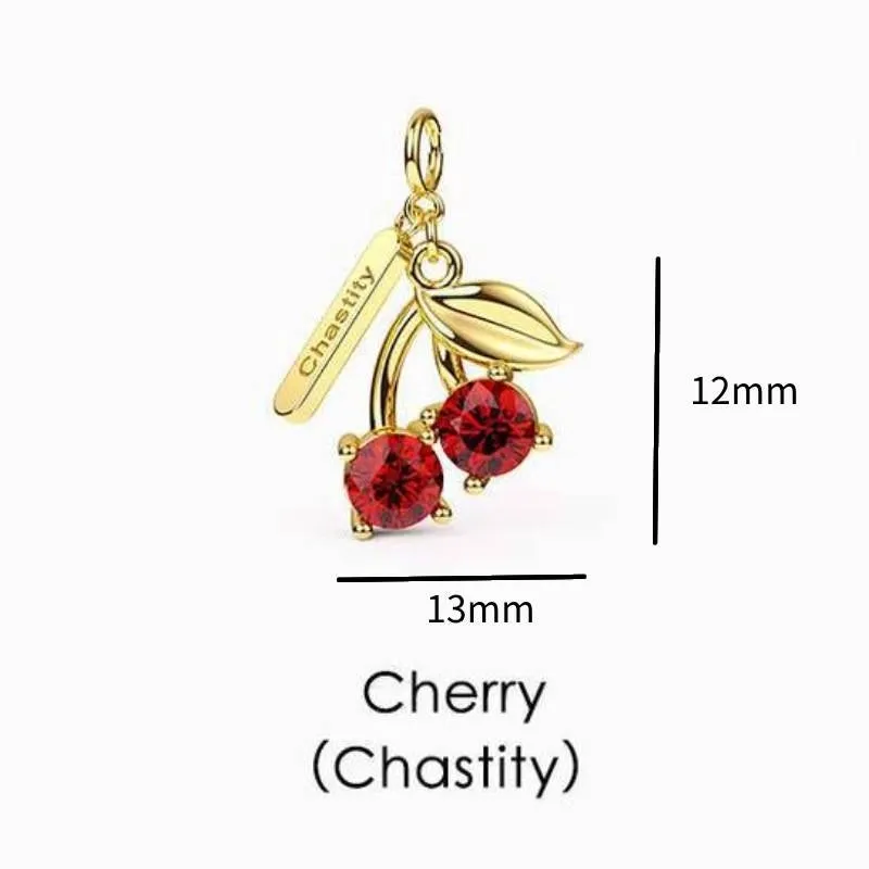 Independent Station  Hot Sale Tropical Fruit Pendant Necklace Bracelet Handmade DIY Zircon Necklace Gift For Ladies Copper-Plated Gold Color Retention