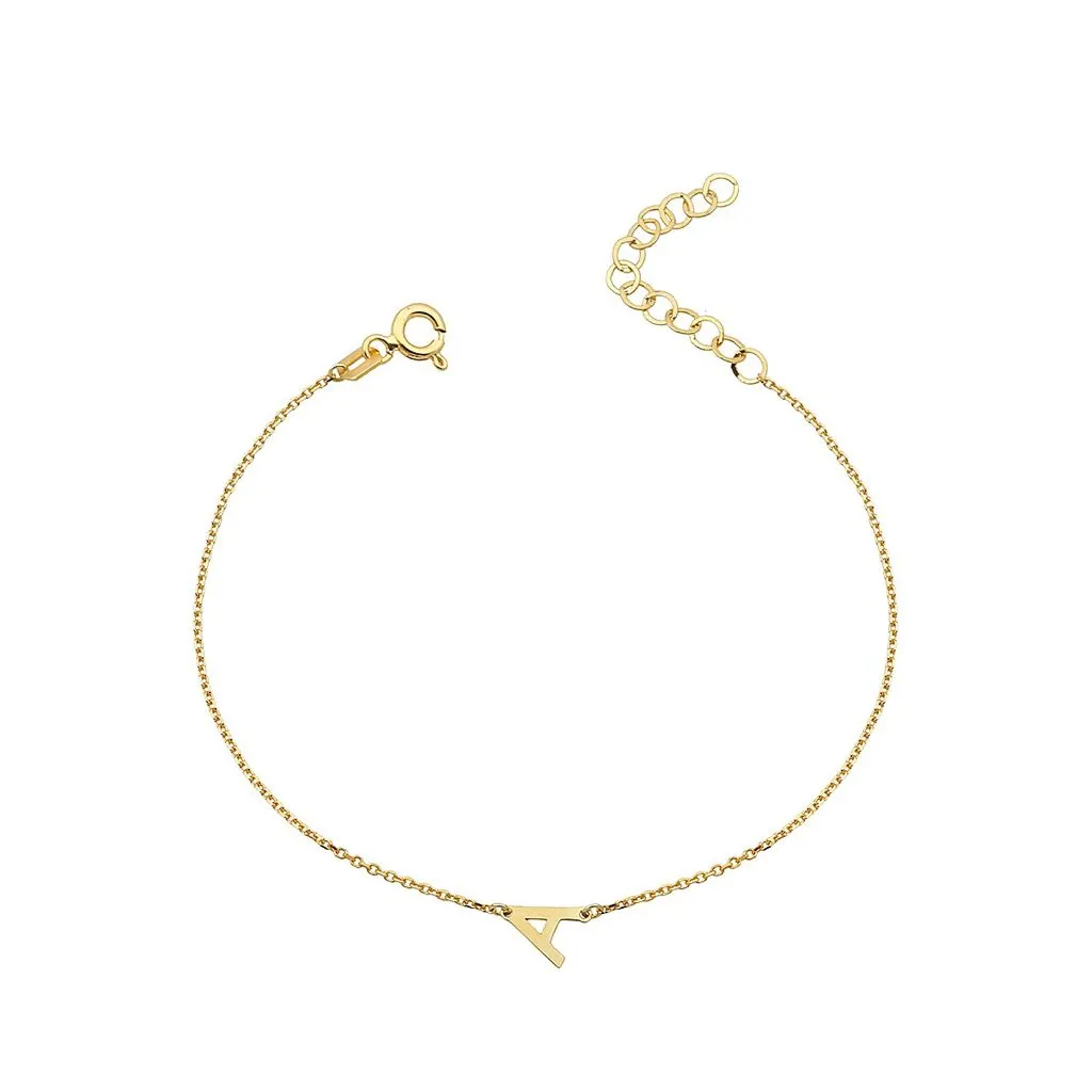 Initial 14K Gold Bracelet