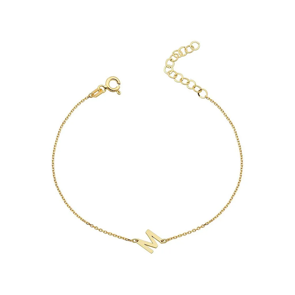 Initial 14K Gold Bracelet