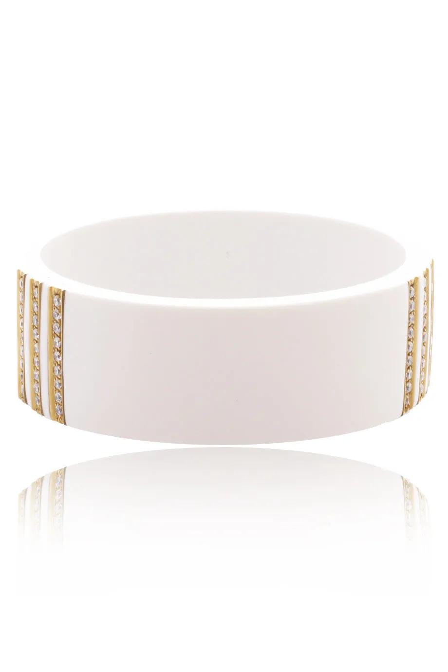 ISHARYA LILLY White Resin Bangle Bracelet