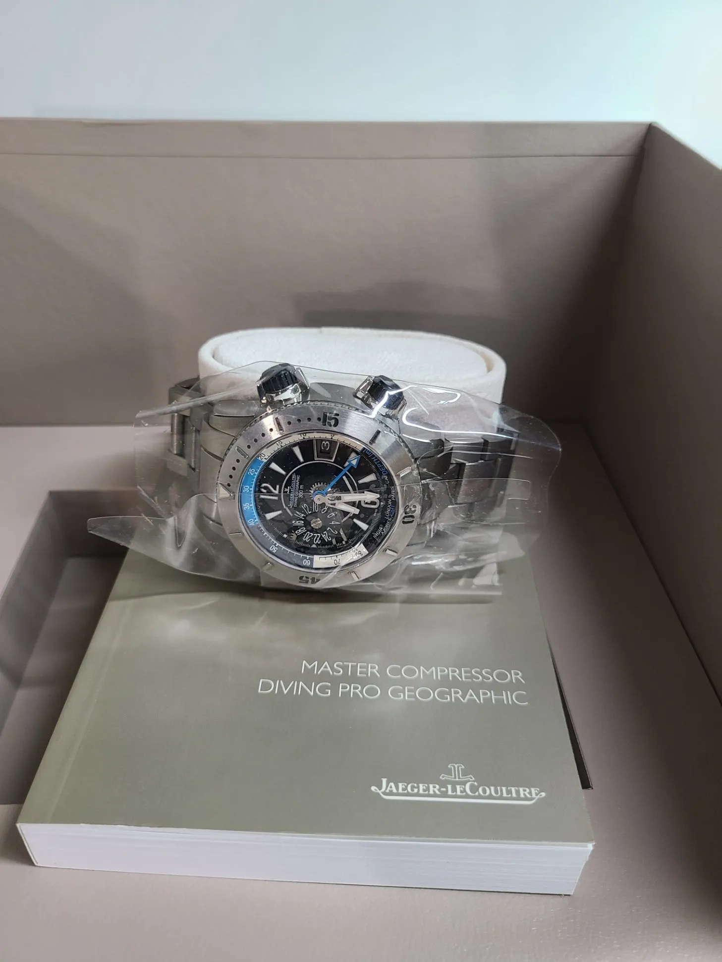 JAEGER LeCOULTRE Master Compressor Titanium Diving PRO Geographic GMT Watch 46mm