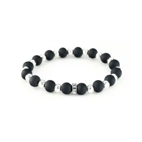 Jilzarah Large "Silverball Onyx" Bracelet