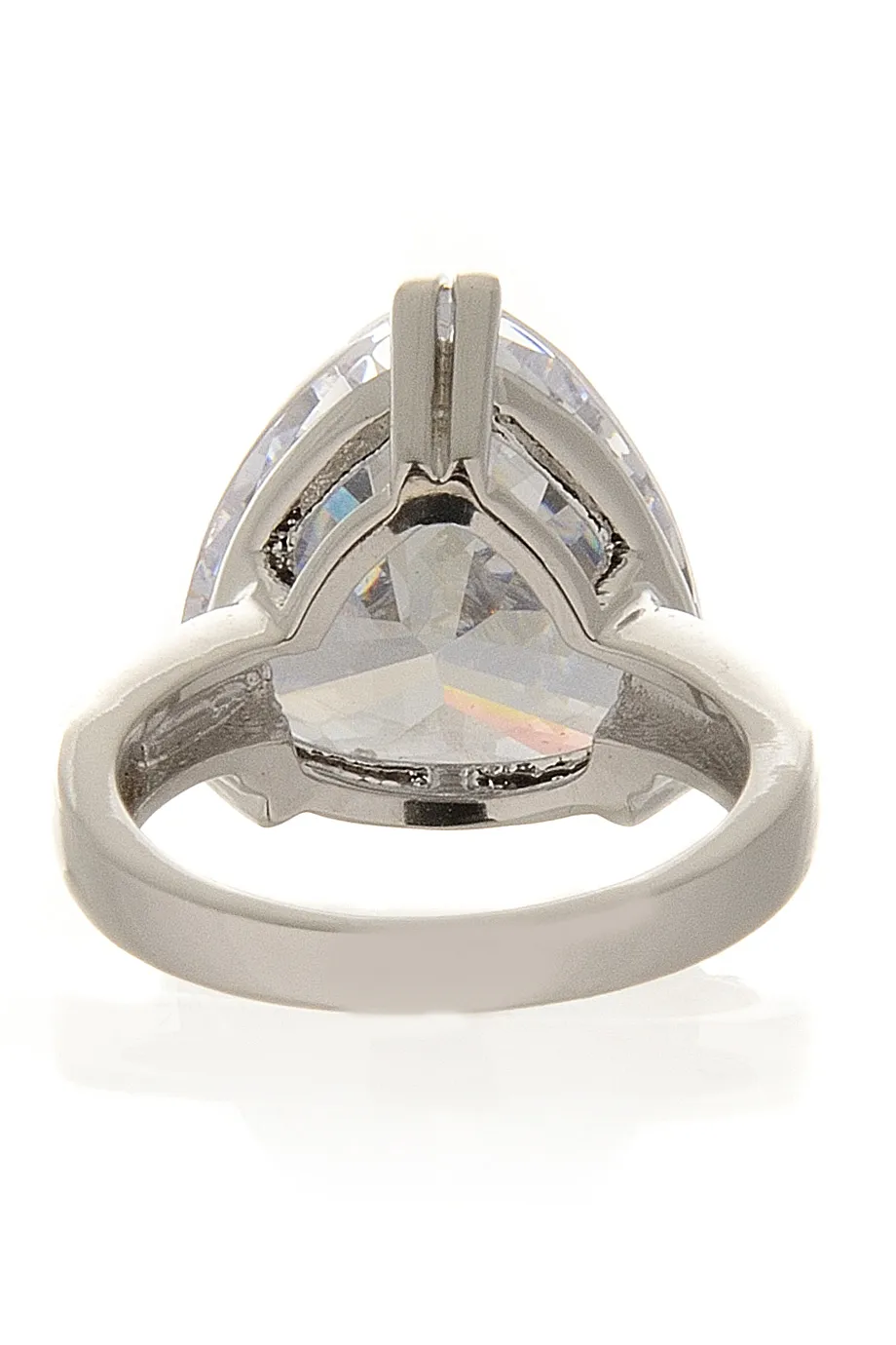 KENNETH JAY LANE DIANE Silver Zircon Cocktail Ring