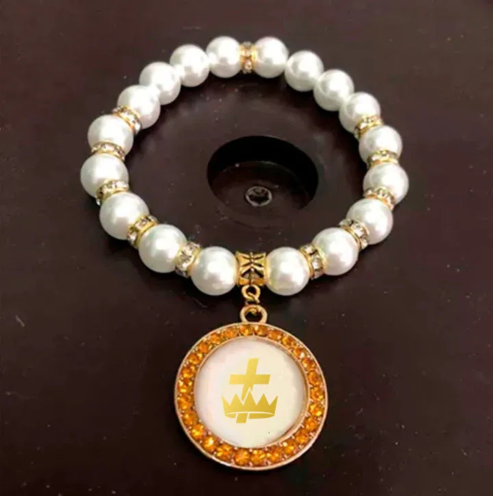 Knights Templar Commandery Bracelet - Gold and White