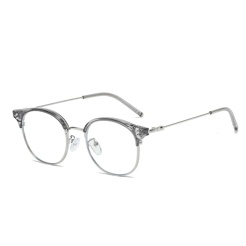 Kocolior Mens Full Frame Small Browline Square Alloy Reading Glasses 22001