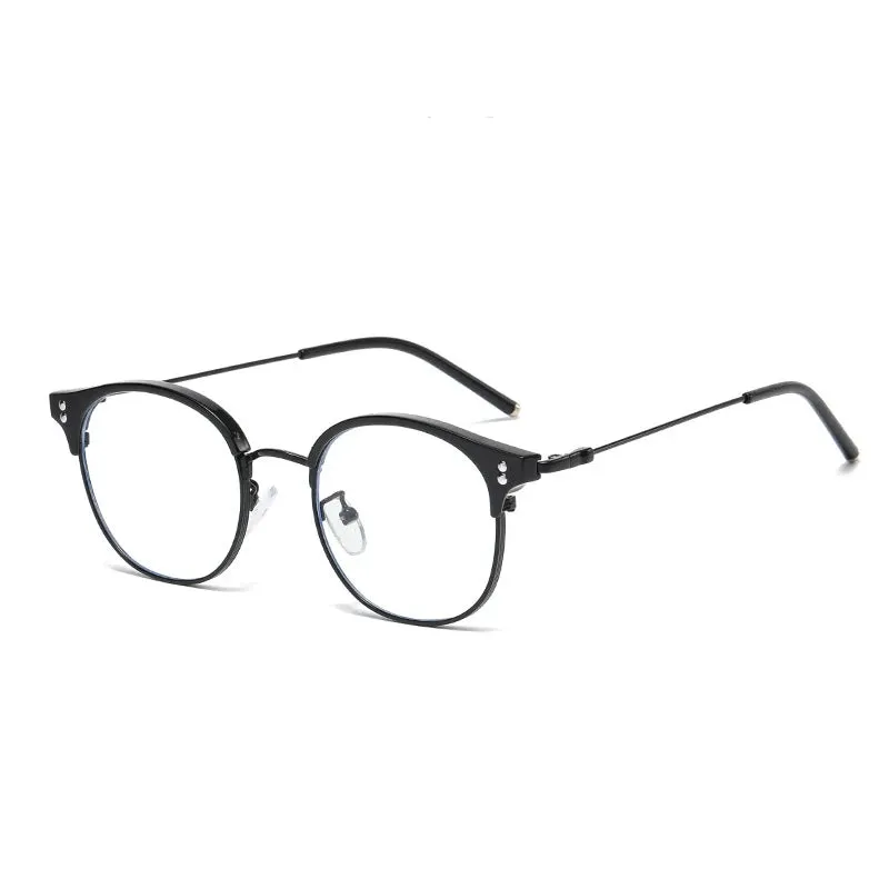 Kocolior Mens Full Frame Small Browline Square Alloy Reading Glasses 22001