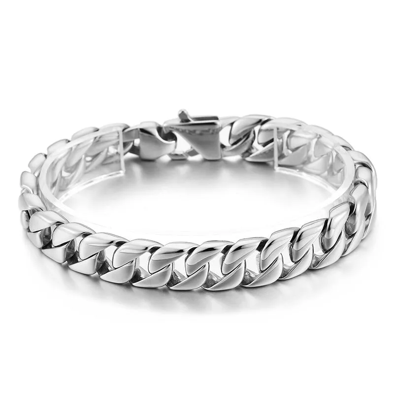 Korean-Inspired Titanium Steel Men's Bracelet - Stylish Stainless Steel Chain Jewelry for Wholesale