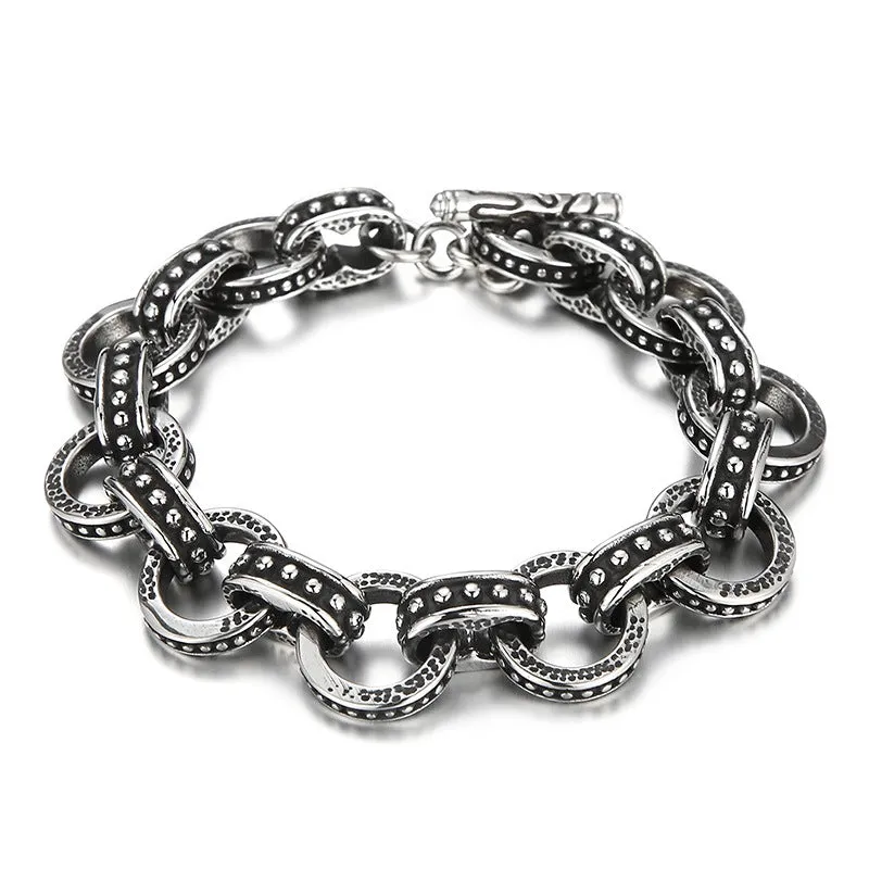 Korean Retro Titanium Steel Interlocking O-Chain Bracelet for Men