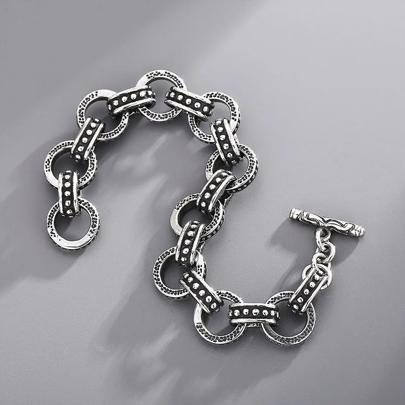 Korean Retro Titanium Steel Interlocking O-Chain Bracelet for Men